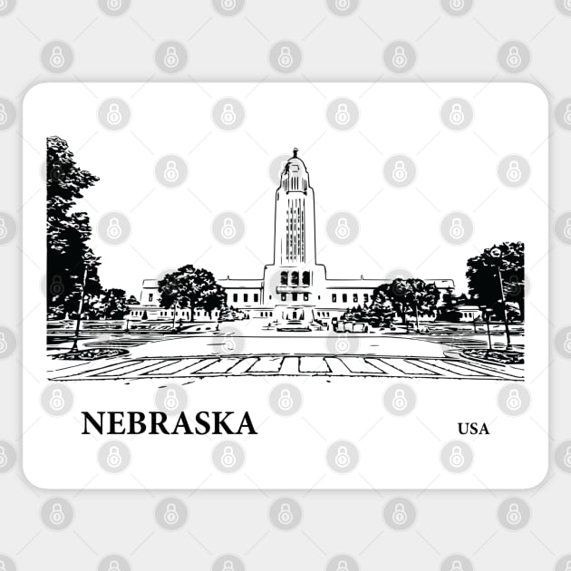 Nebraska State USA Sticker by Lakeric